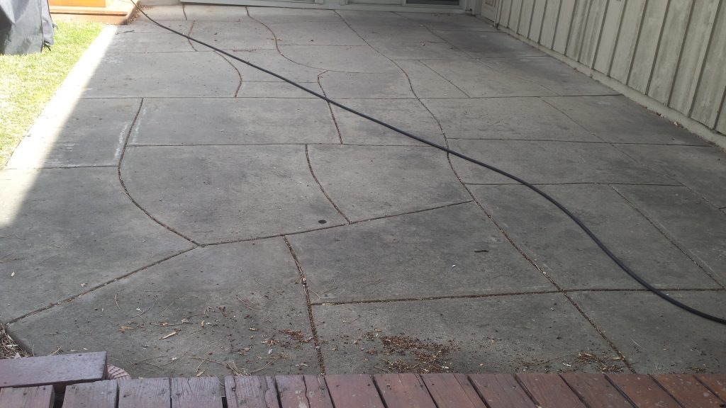 Patio before cleaning